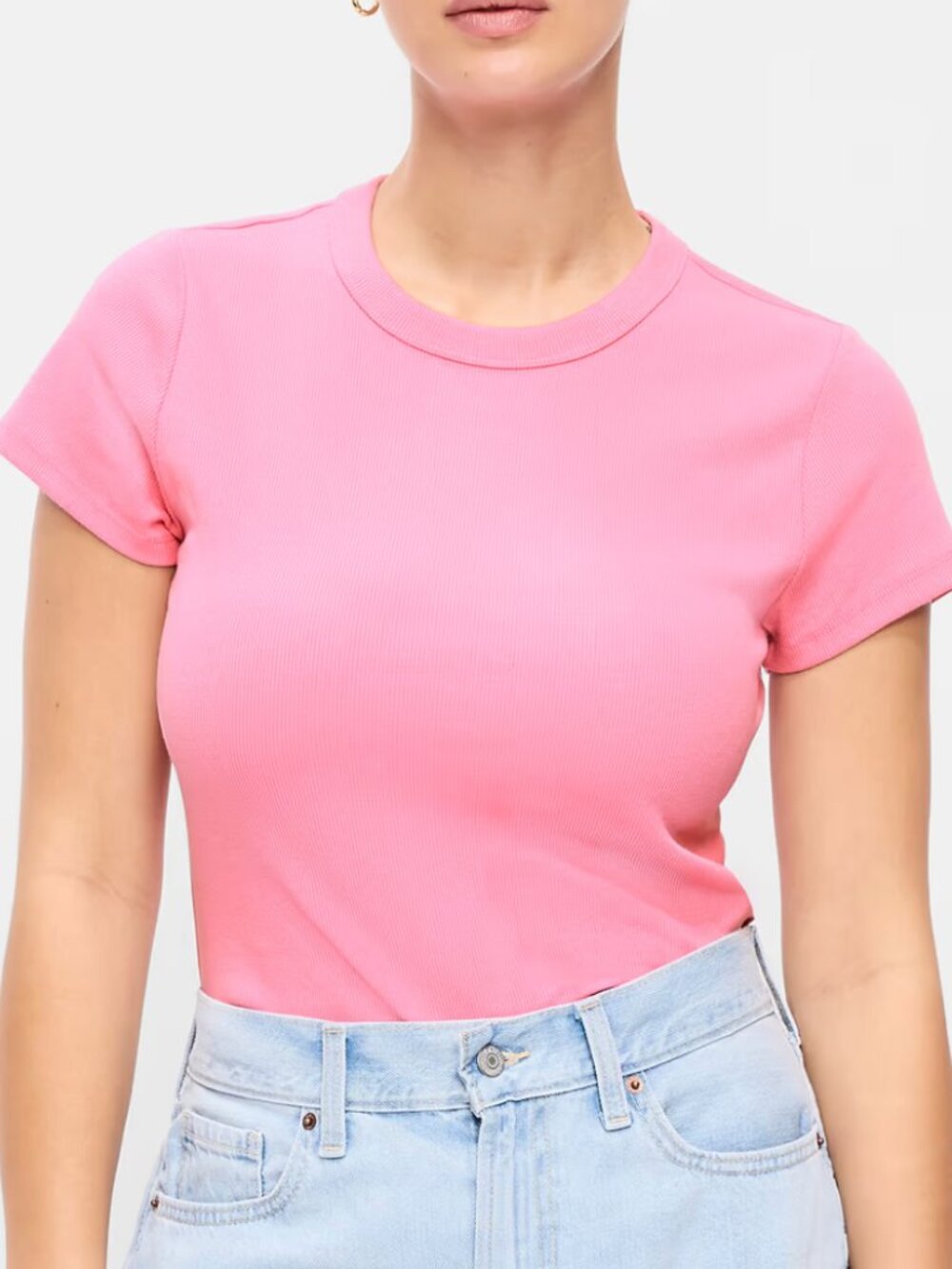 Snug Crop Ribbed T-Shirt